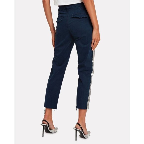 Mother Women's Size 25 Killing Time Blue The Shaker Prep Fray Pants Stripe Jeans - Picture 5 of 9